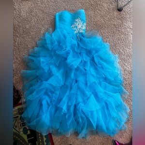 Grace Karin Sky Blue Strapless Pageant Prom Dress
